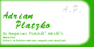 adrian platzko business card